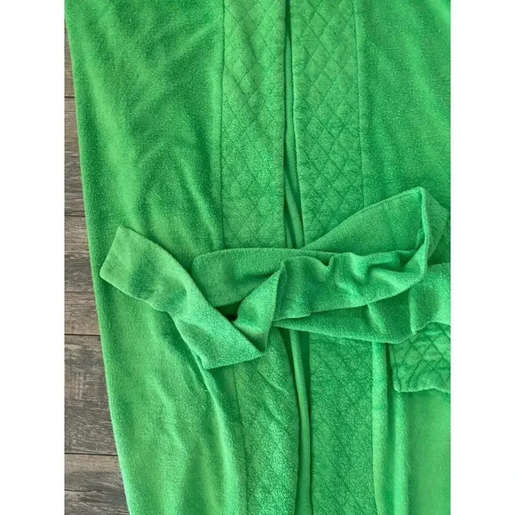 Vintage Chantel Green Short Sleeve Belt Luxurious Bath Robes - Picture 5 of 5